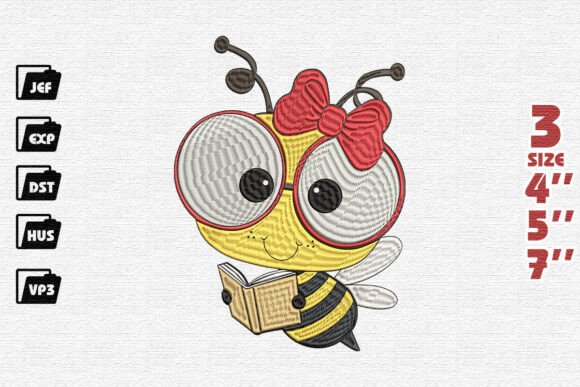 Cute Reading Bee Embroidery: A Seasonal Shop Essential