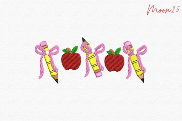 Review: Teacher Apples Pencils School Border Acc