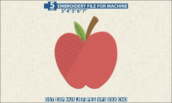 Reviewing Red Apple Embroidery DST PES Pattern