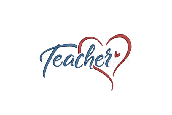 Reviewing Teacher Heart Embroidery Design